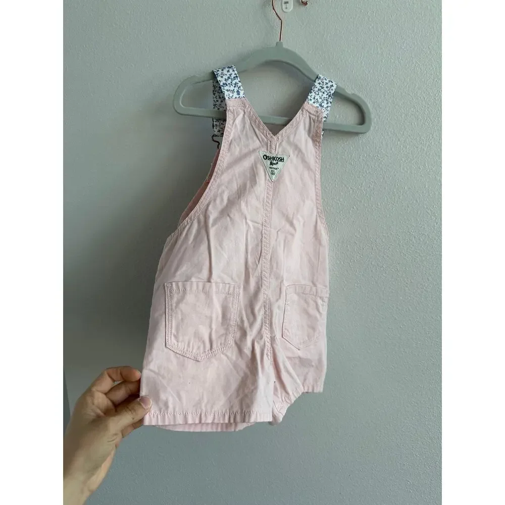 OshKosh B'gosh Pink heart Cotton Overalls Size 2T